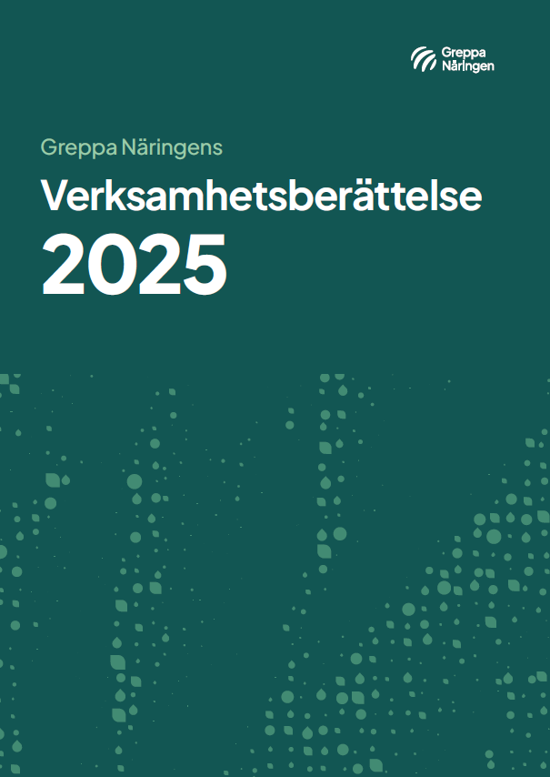Bilden visar framsidan av Greppa Näringens verksamhetsberättelse 2025