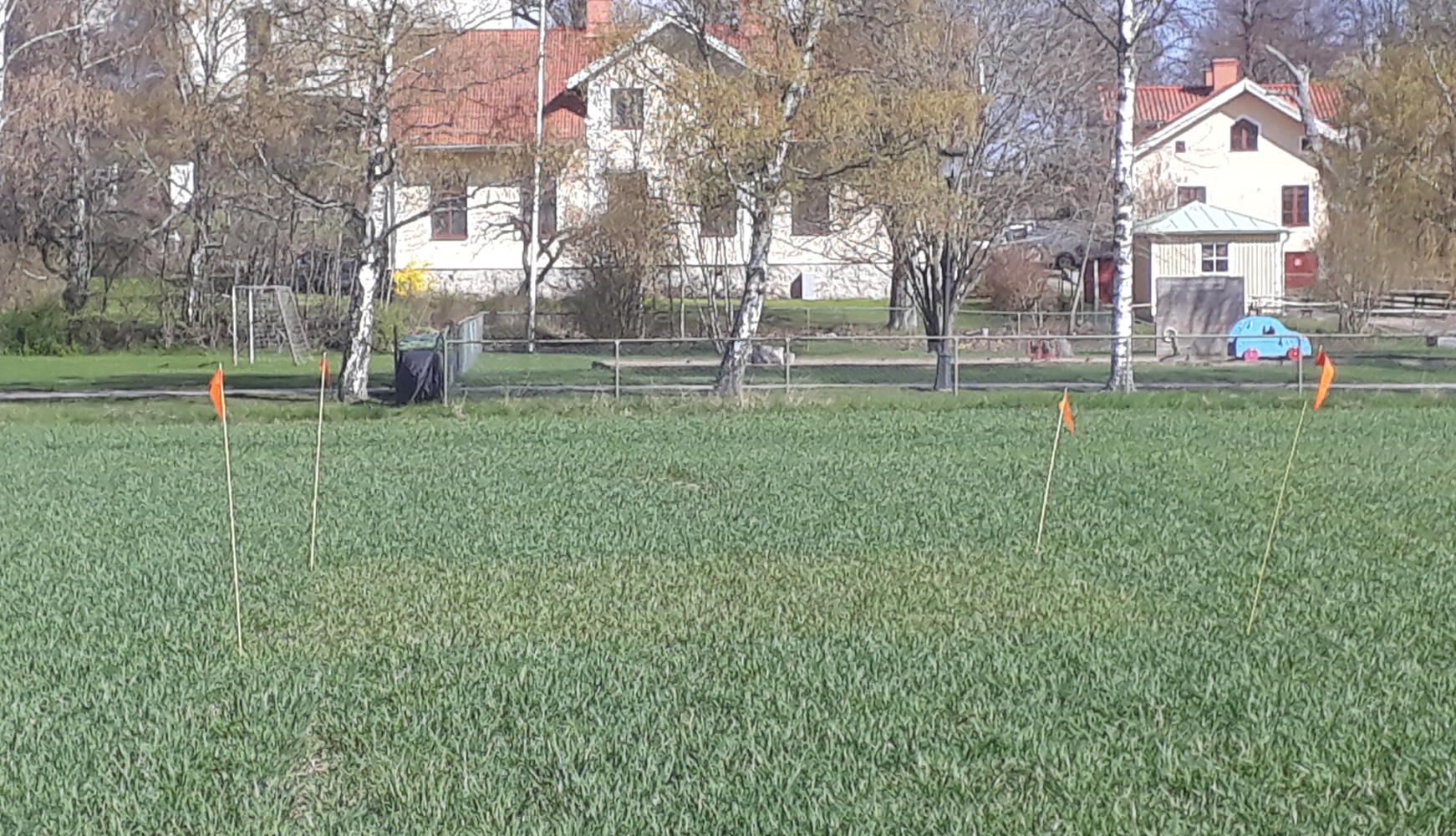 Foto som visar nollruta på fält E1 Vårdsberg, Linköping.