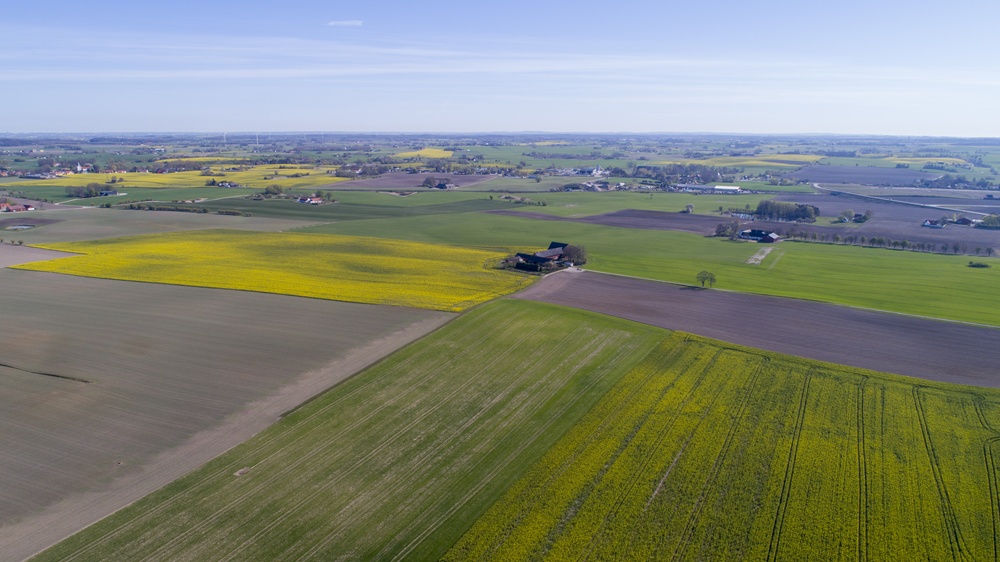 flygbild på åkrar